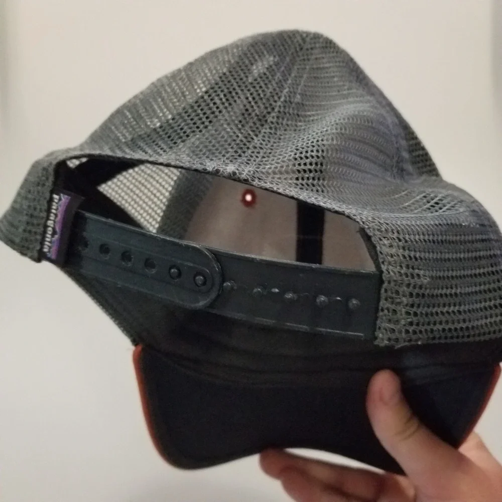 Patagonia Hat Cap Snapback Orange Gray Mesh Trucker Style Outdoor Hiking
